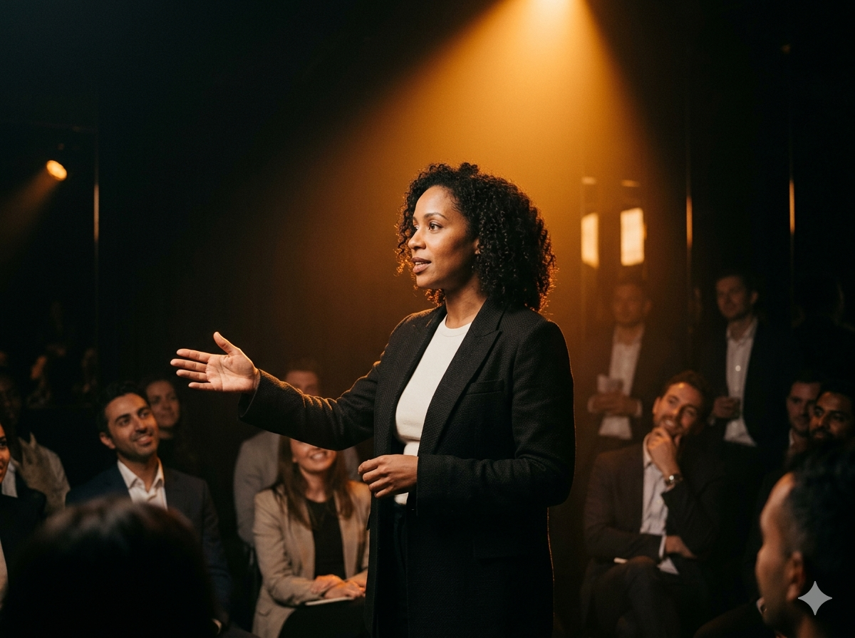 Speaker on stage at a 529 Minutes event